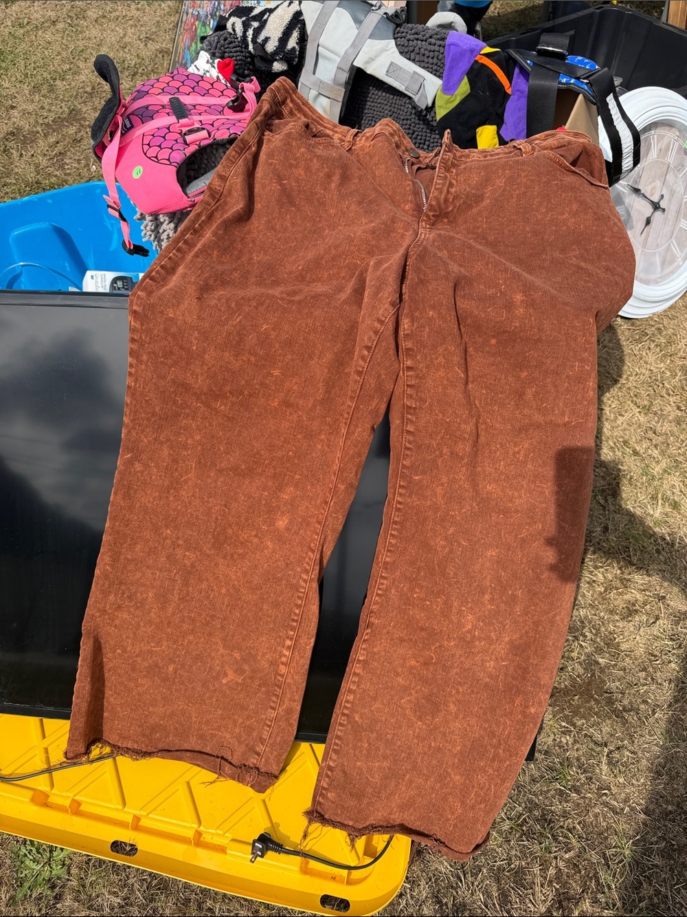 Judy Blue wide leg jeans in Rust Brown